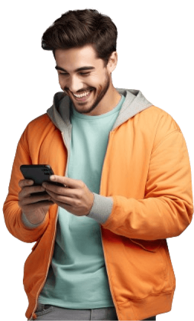 man with orange jacket is texting his phone 176841 44473 removebg preview 1 1